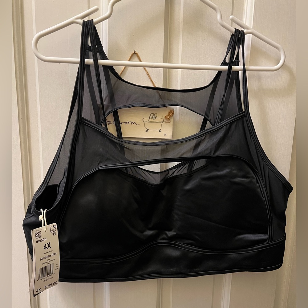 Ivy Park x Adidas Noir Shiny Sports Bra 4X NWT
